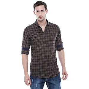 Dennis Lingo Mens Cotton Slim Fit Checkered
