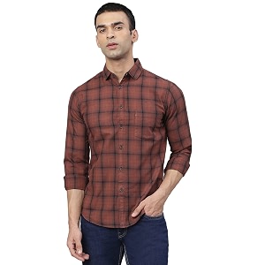 Dennis Lingo Men Cotton Checkered Slim Fit
