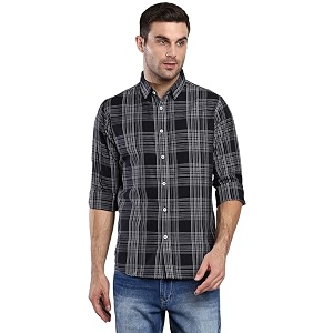 Dennis Lingo Mens Checkered Slim Fit Cotton