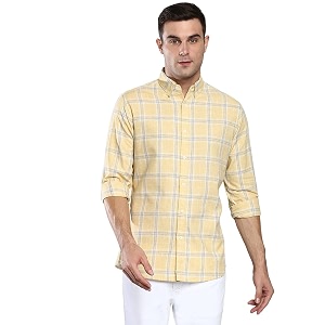 Dennis Lingo Mens Checkered Slim Fit Cotton