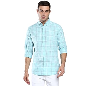 Dennis Lingo Mens Checkered Slim Fit Cotton