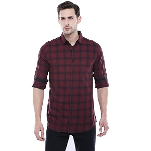 Dennis Lingo Men Cotton Checkered Slim Fit