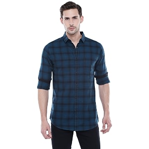 Dennis Lingo Men Cotton Checkered Slim Fit
