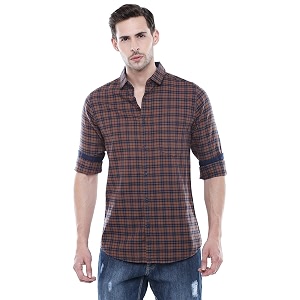 Dennis Lingo Mens Cotton Slim Fit Checkered