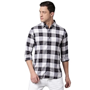 Dennis Lingo Mens Checkered Slim Fit Casual