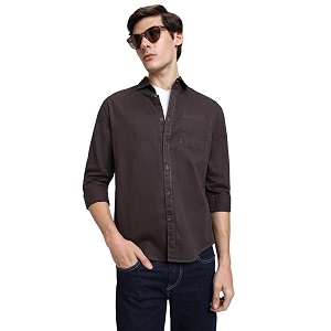 dennis lingo men39s cotton casual shirt long sleeve regular fit spread collar