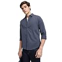 Dennis Lingo Men's Cotton Casual Shirt, Long Sleeve Regular Fit Spread Collar