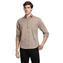 Dennis Lingo Men's Cotton Casual Shirt, Long Sleeve Regular Fit Spread Collar