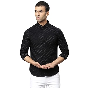 Dennis Lingo Mens Dobby Print Slim Fit