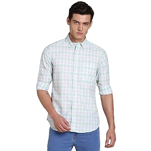 Dennis Lingo Mens Green Casual Shirt