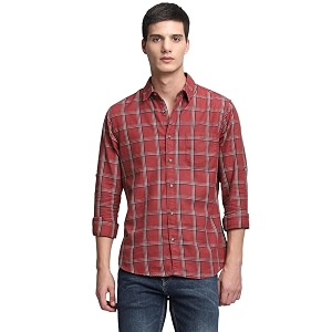 Dennis Lingo Mens Khaki Cotton Casual Shirt