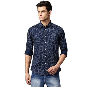 Dennis Lingo Mens Navy Slim Fit Cotton