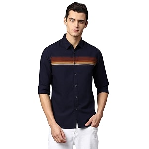 Dennis Lingo Mens Navy Slim Fit Cotton