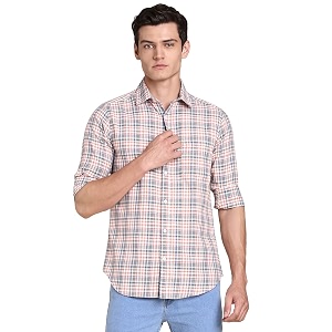 Dennis Lingo Mens Orange Casual Shirt