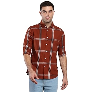 Dennis Lingo Mens Plaid Blue Slim Fit