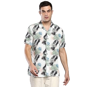 Dennis Lingo Mens Printed Slim Fit Rayon
