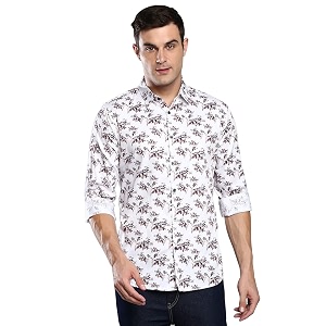Dennis Lingo Mens Printed Slim Fit Satin