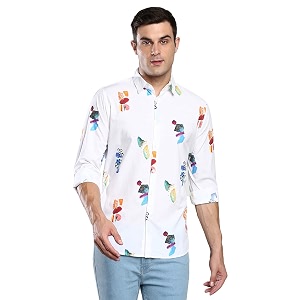 Dennis Lingo Mens Printed Slim Fit Satin