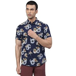 Dennis Lingo Mens Printed Slim Fit Cotton