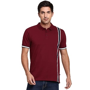 Dennis Lingo Mens Slim Fit Burgundy Polo