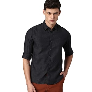 Dennis Lingo Mens Slim Fit Solid Casual
