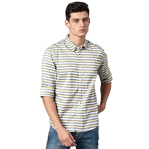Dennis Lingo Mens Cotton Slim Fit Striped