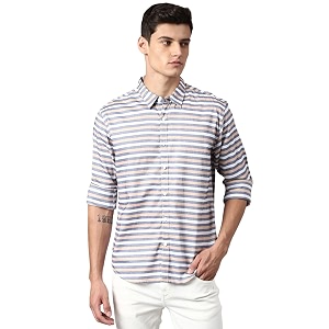 Dennis Lingo Mens Cotton Slim Fit Striped