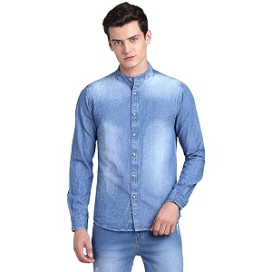 Dennis Lingo Mens Solid Denim Cotton Slim