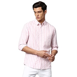 Dennis Lingo Mens Striped Slim Fit Casual