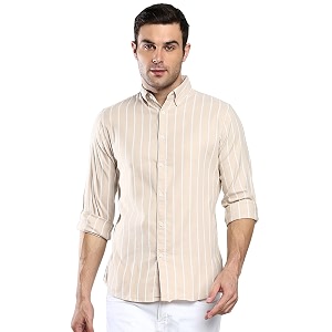 Dennis Lingo Mens Striped Slim Fit Oxford