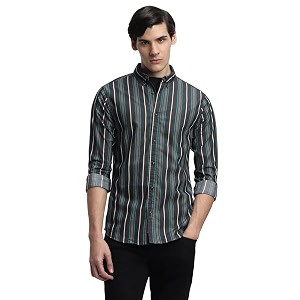 Dennis Lingo Mens Cotton Striped Slim Fit