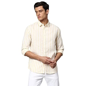 Dennis Lingo Mens Striped Slim Fit Casual