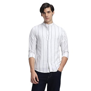 Dennis Lingo Mens Cotton Striped Slim Fit