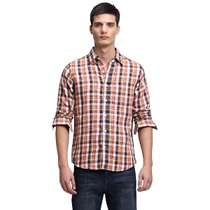 Dennis Lingo Mens Tartan Checks Spread Collar