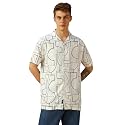 Dennis Lingo Men Blue Printed Viscose Relaxed