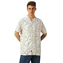 Dennis Lingo Men Blue Printed Viscose Relaxed