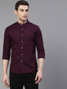 Dennis Lingo Men Solid Casual Purple Shirt