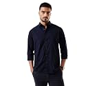 Dennis Lingo Men Solid Spread Collar Full