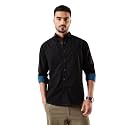 Dennis Lingo Men Solid Spread Collar Full