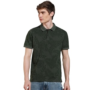 Dennis Lingo Mens Printed Polo Neck Half