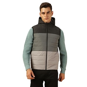 Dennis Lingo Regular Fit Sleeveless Hooded Colorblock