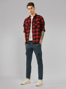 Dennis Lingo Slim Fit Men Grey Trousers