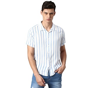 Dennis Lingo White Casual Shirts for Men