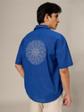 DENNISON Men Embroidered Casual Blue Shirt