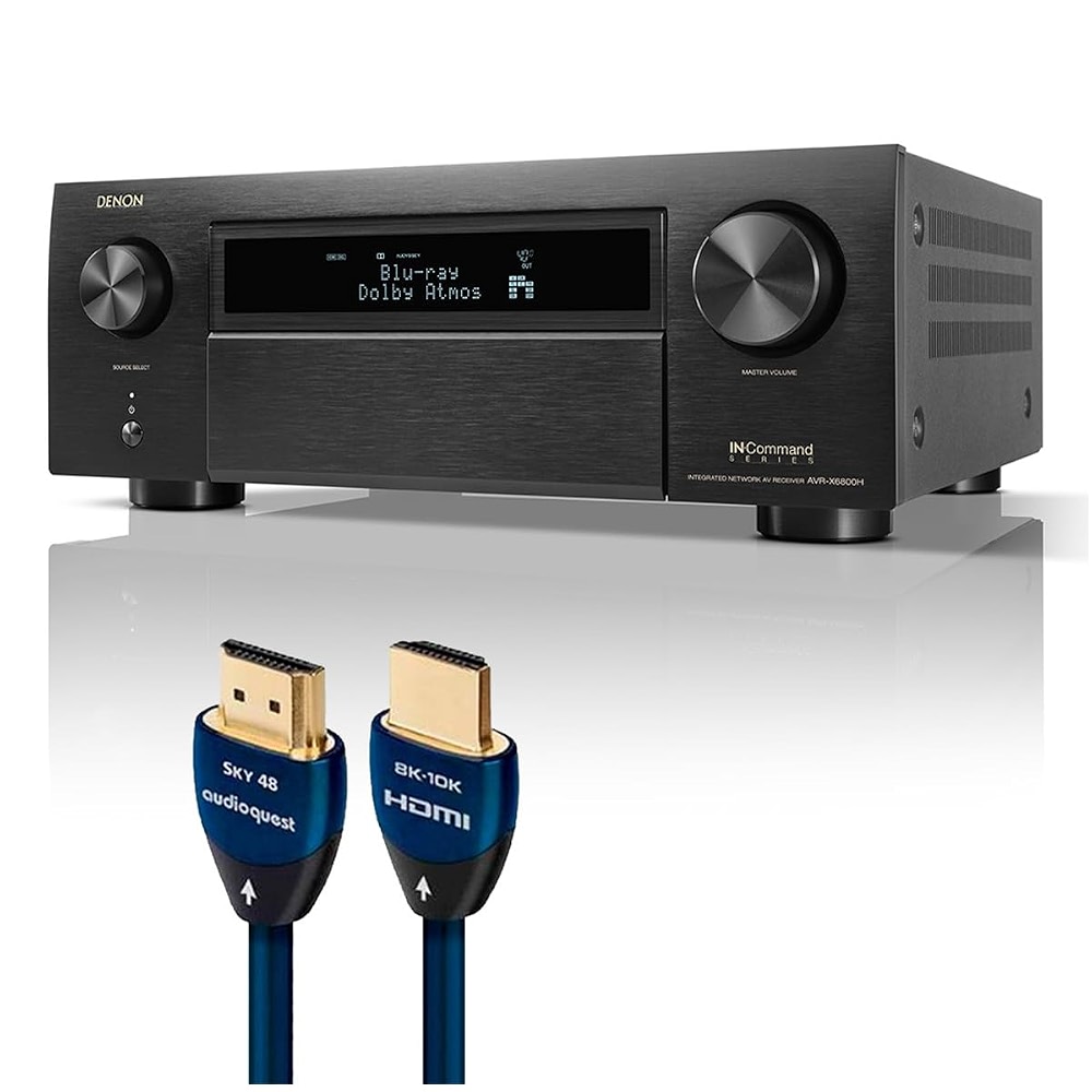 Denon AVR-X6800H 11.4 Channel 8K Receiver with AudioQuest Sky 3m HDMI ...