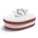 DENOVA Cotton Tissue Box Cover Handcrafted Tissue Holder – Soft Rope Tissue Holder for Car Dashboard, Home, Office, Eco-Friendly Decor Oval, White and Rust