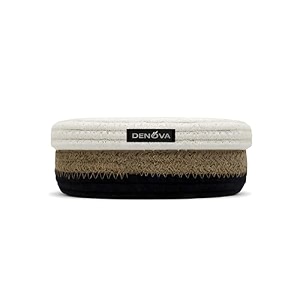 denova cotton tissue paper holder  oval black amp white napkin holder for dining table  handcrafted tissue box for office living room bedroom amp car accessories black white