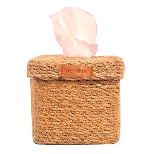 denova seagrass tissue box holder - handcrafted tissue container for 100 pulls paper towel dispenser for officelivingbedroomcardeskdining table home decor square natural