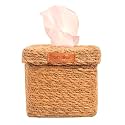 DENOVA Seagrass Tissue Box Holder - Handcrafted Tissue Container for 100 Pulls Paper Towel Dispenser for Office|Living|Bedroom|Car|Desk|Dining Table Home Decor (Square, Natural)