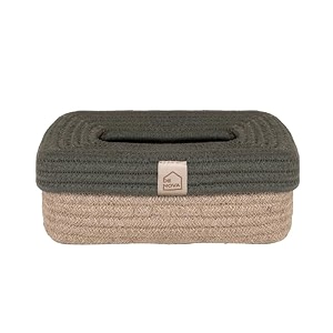 denova tissue box holder - decorative tissue box cover modern elegant design for living room bedroom office amp bathroom rectangle natural amp olive
